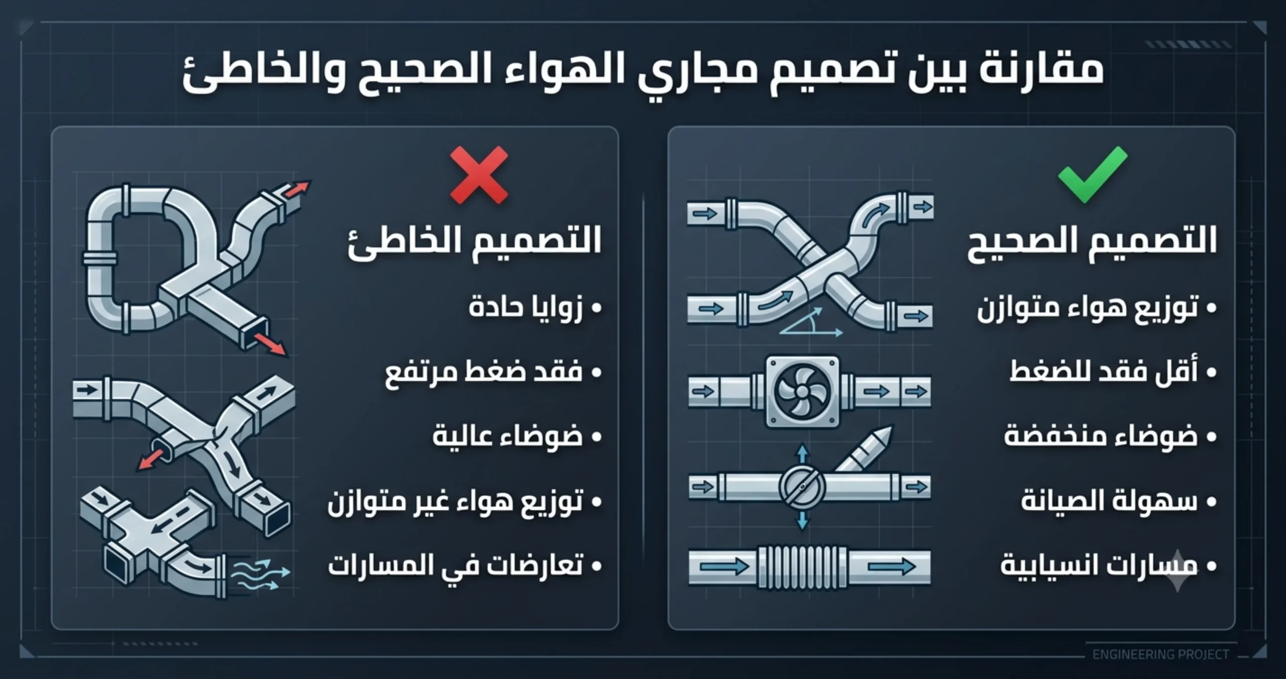 أخطاء تصميم التكييف المركزي